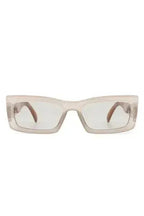 Retro Narrow Rectangle Flat Top Slim Sunglasses