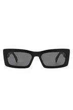 Retro Narrow Rectangle Flat Top Slim Sunglasses