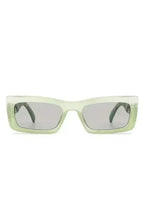 Retro Narrow Rectangle Flat Top Slim Sunglasses