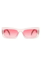 Retro Narrow Rectangle Flat Top Slim Sunglasses
