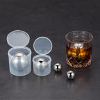 Stainless Steel Round Whisky Stone Suit Ice Hockey Wine Supplies Pi-Mart