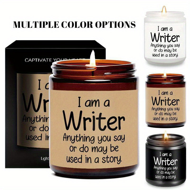 Writer’s Inspiration Lavender Scented Candle Soy Wax Perfect Gift for Writer Author Journalist Creative Mind Ideal for Birthday Christmas Thanksgiving Office Desk Writing Nook Relax Stress Relief Cozy Evening Reading Space Lootquake LLC