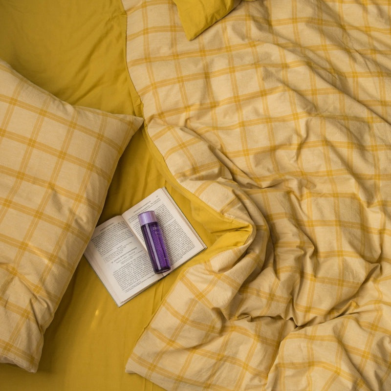 Simple check sheet duvet cover Pi-Mart