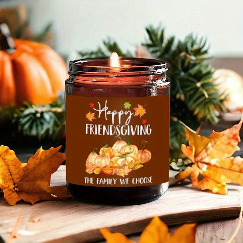 Lavender Scented Candle Fall Themed Orange Pumpkin Rustic Farmhouser Autumn Harvest Festival Thanksgiving Day Decoration Gift Ideas for Home Women Hostess Men Friends Friendship Friendsgiving Thankful Mom Wife Grandma Cute Ho