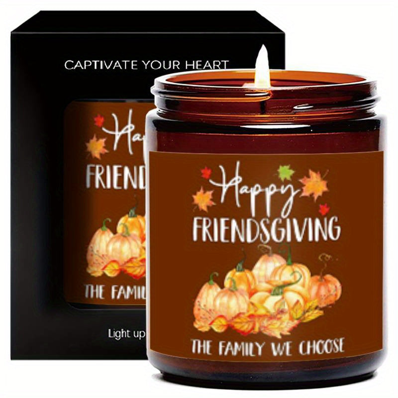 Lavender Scented Candle Fall Themed Orange Pumpkin Rustic Farmhouser Autumn Harvest Festival Thanksgiving Day Decoration Gift Ideas for Home Women Hostess Men Friends Friendship Friendsgiving Thankful Mom Wife Grandma Cute Ho
