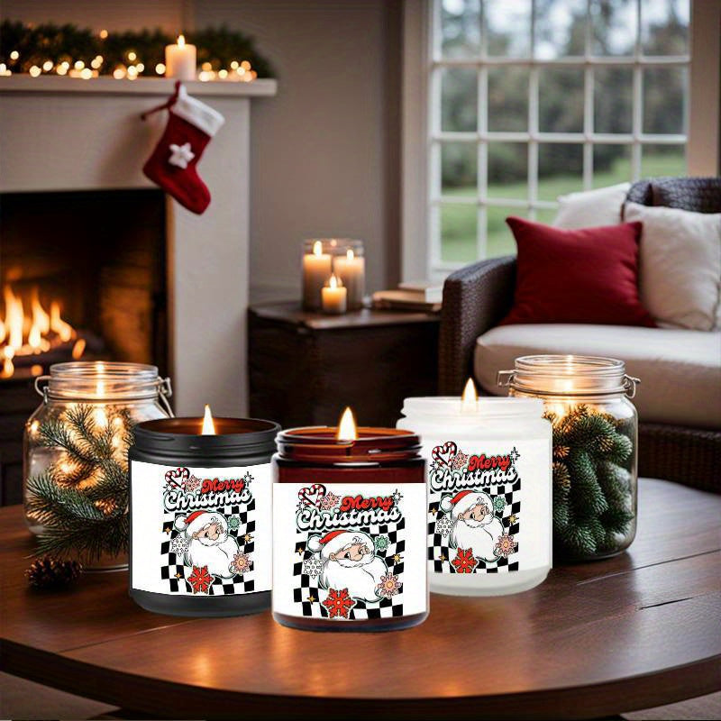1PC Lavender Scented Candle 5. 3oz Soybean Wax Merry Christmas Gifts Idea for Women Men Mom Dad Grandma Sister Co worker Friends on Winter Xmas Home Decorations Santa Claus Christmas Trees Snowman Stockings Snowflake Reindeer Lootquake LLC