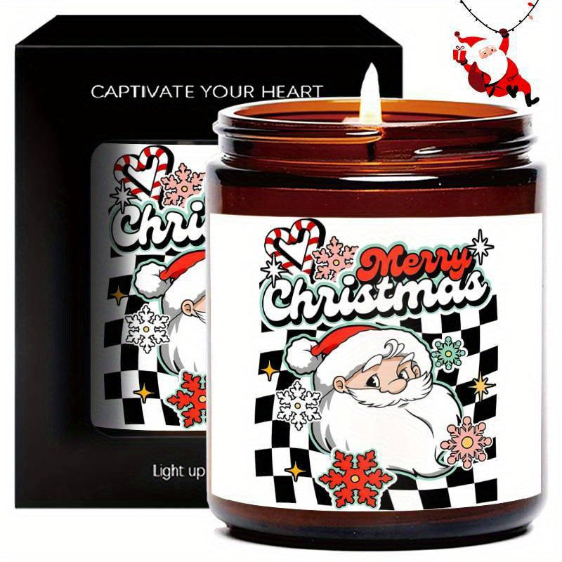 1PC Lavender Scented Candle 5. 3oz Soybean Wax Merry Christmas Gifts Idea for Women Men Mom Dad Grandma Sister Co worker Friends on Winter Xmas Home Decorations Santa Claus Christmas Trees Snowman Stockings Snowflake Reindeer Lootquake LLC
