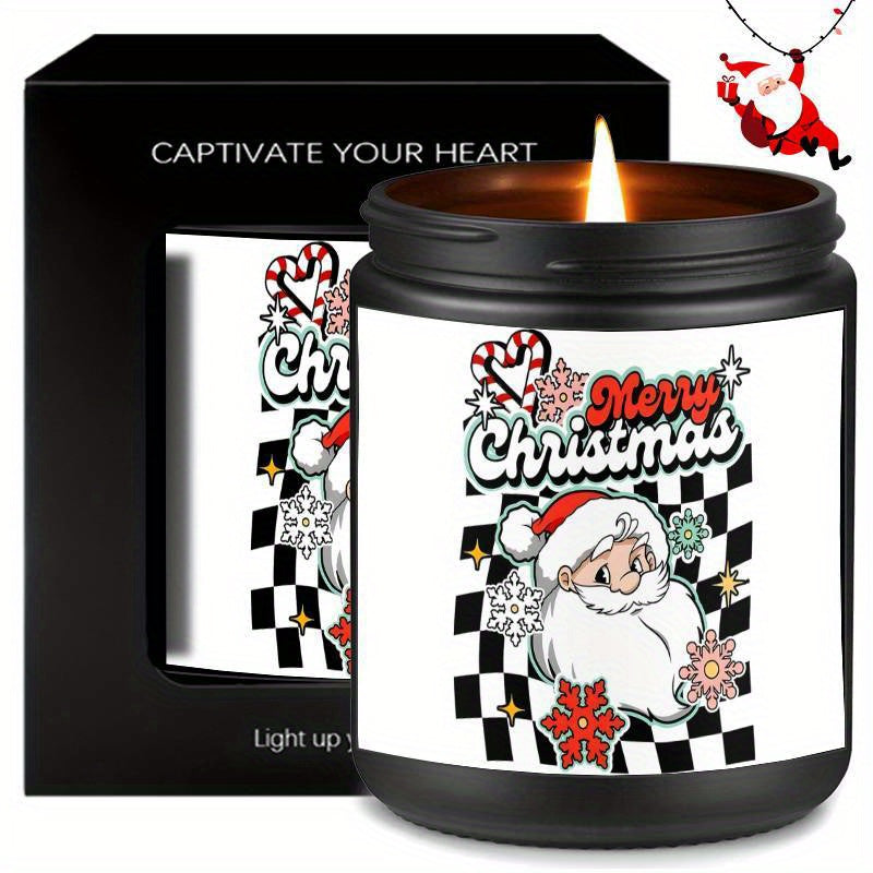 1PC Lavender Scented Candle 5. 3oz Soybean Wax Merry Christmas Gifts Idea for Women Men Mom Dad Grandma Sister Co worker Friends on Winter Xmas Home Decorations Santa Claus Christmas Trees Snowman Stockings Snowflake Reindeer Lootquake LLC