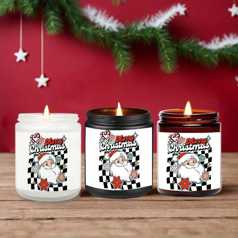 1PC Lavender Scented Candle 5. 3oz Soybean Wax Merry Christmas Gifts Idea for Women Men Mom Dad Grandma Sister Co worker Friends on Winter Xmas Home Decorations Santa Claus Christmas Trees Snowman Stockings Snowflake Reindeer Lootquake LLC