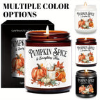 Hello Autumn Scented Candle Fall Themed Orange Terracotta Burnt Rustic Farmhouse September October Harvest Thanksgiving Day Decoration Gift Idea for Home Women Woman Hostess Men Friends Her Mom Wife Grandma Cute Item E