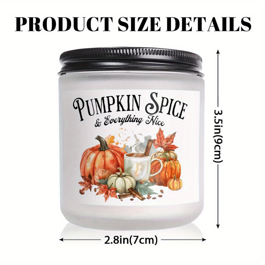 Hello Autumn Scented Candle Fall Themed Orange Terracotta Burnt Rustic Farmhouse September October Harvest Thanksgiving Day Decoration Gift Idea for Home Women Woman Hostess Men Friends Her Mom Wife Grandma Cute Item E