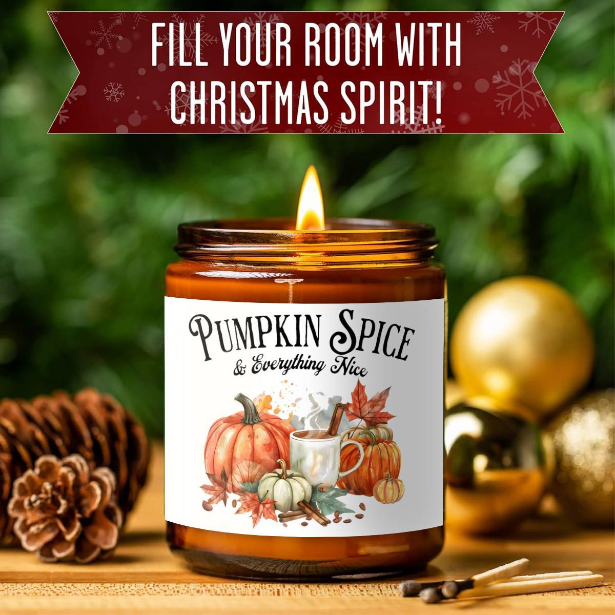 Pumpkin Spice Scented Candle - Glass Jar Aromatherapy Candle with Essential Oils, Smoke-Free, Ideal for Fall Harvest & Thanksgiving Centerpiece Decoration, Hostess Gift for Autumn Season Lootquake LLC
