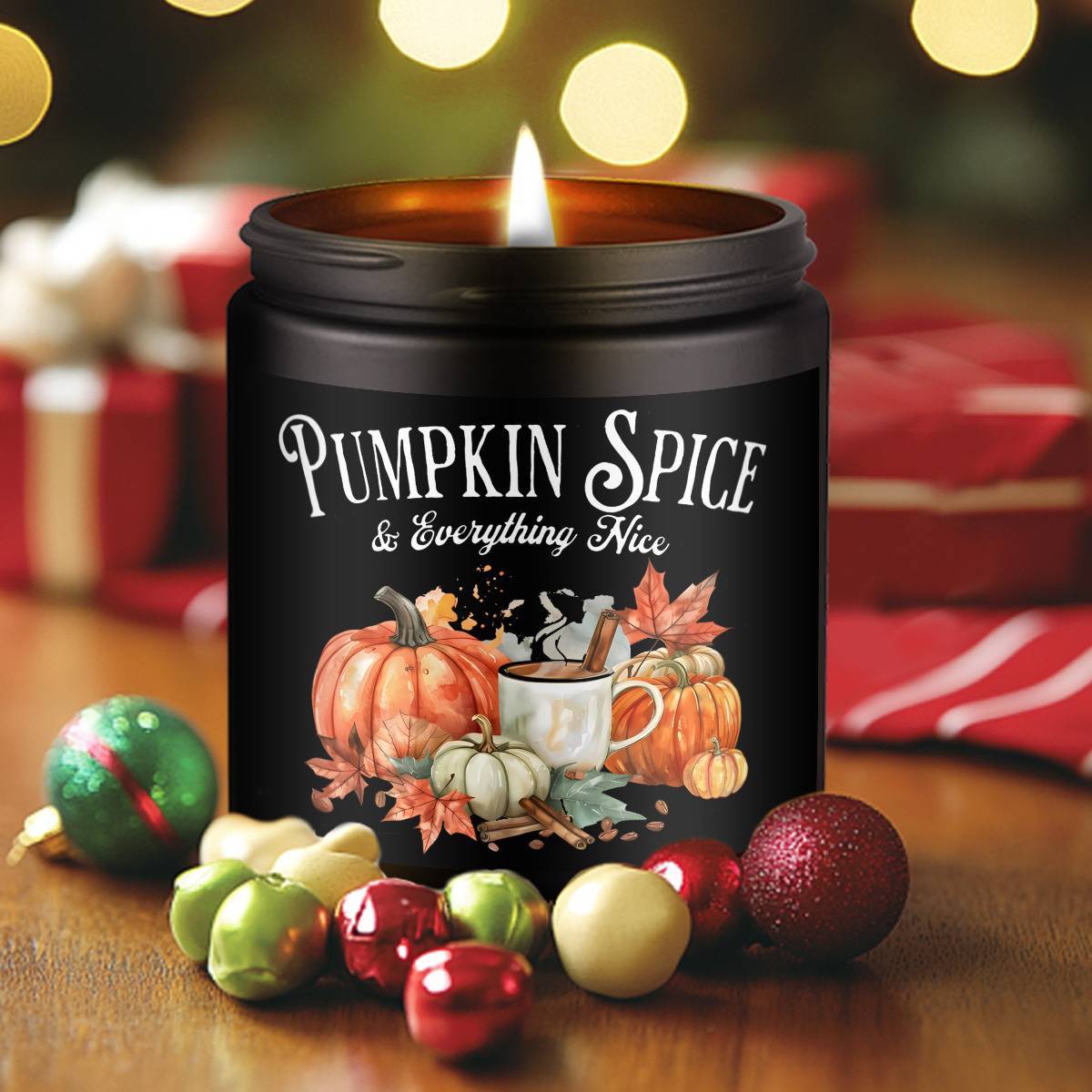 Pumpkin Spice Scented Candle - Glass Jar Aromatherapy Candle with Essential Oils, Smoke-Free, Ideal for Fall Harvest & Thanksgiving Centerpiece Decoration, Hostess Gift for Autumn Season Lootquake LLC