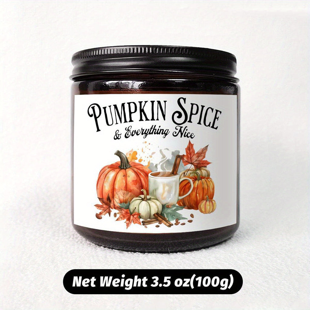 Pumpkin Spice Scented Candle - Glass Jar Aromatherapy Candle with Essential Oils, Smoke-Free, Ideal for Fall Harvest & Thanksgiving Centerpiece Decoration, Hostess Gift for Autumn Season Lootquake LLC