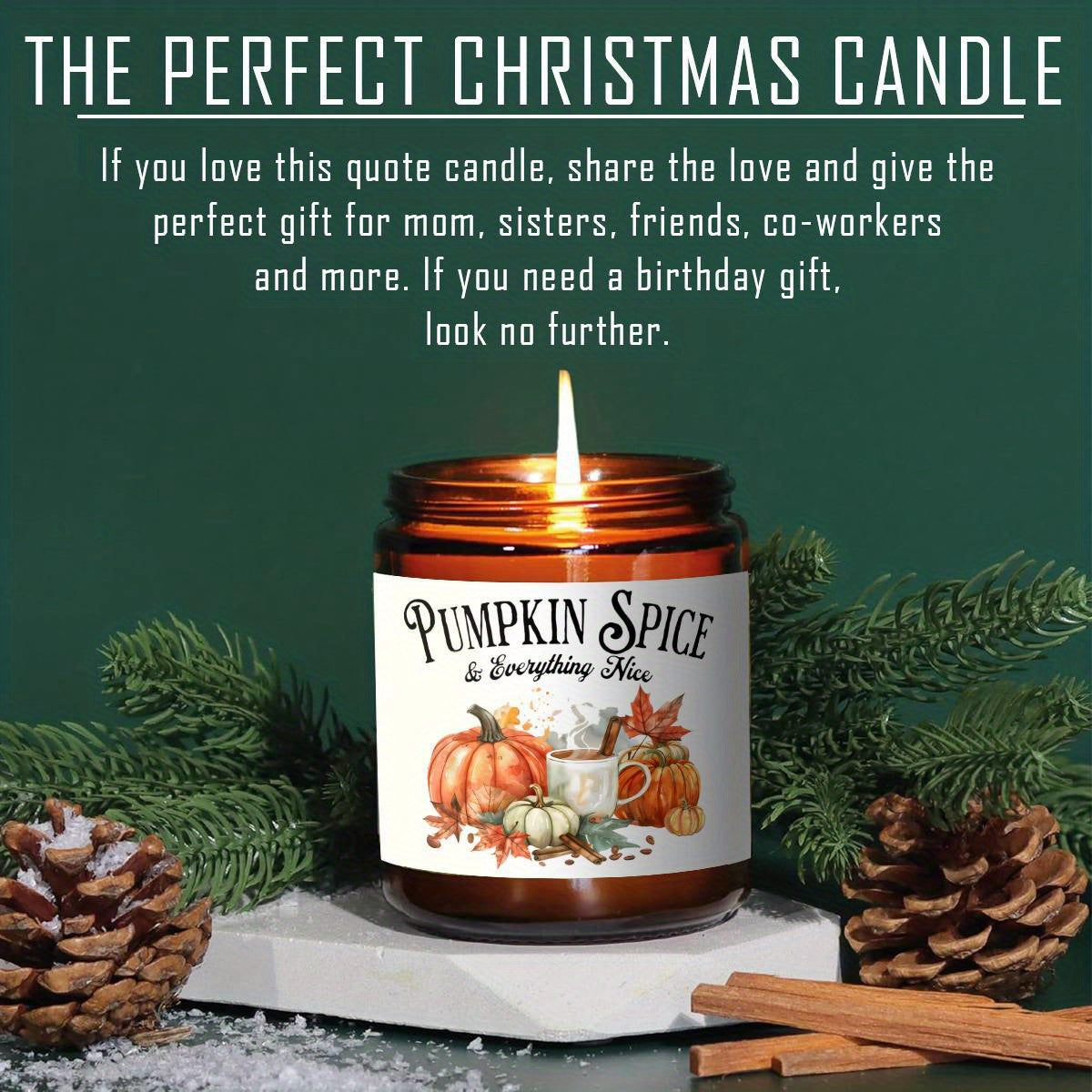 Pumpkin Spice Scented Candle - Glass Jar Aromatherapy Candle with Essential Oils, Smoke-Free, Ideal for Fall Harvest & Thanksgiving Centerpiece Decoration, Hostess Gift for Autumn Season Lootquake LLC