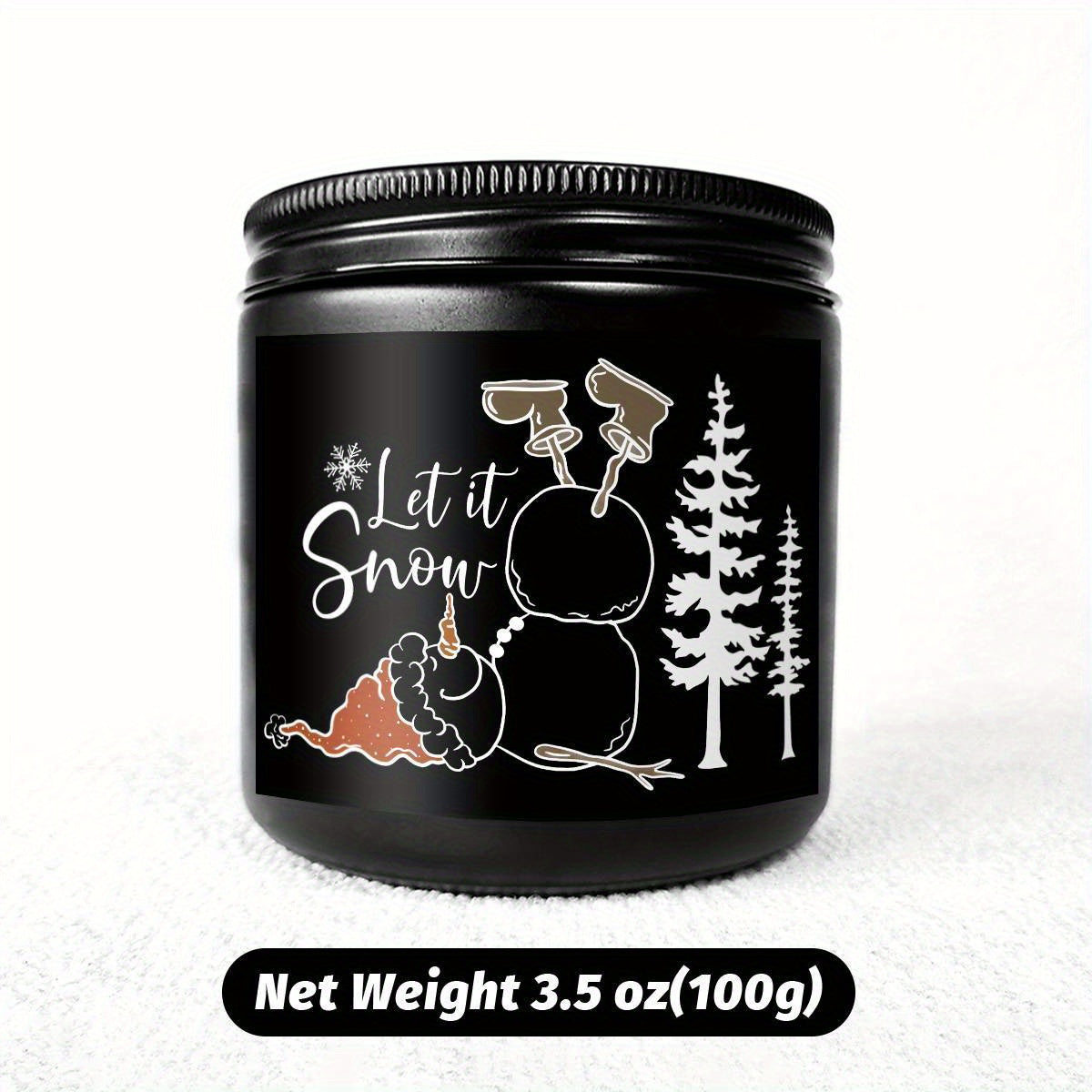 1pc Lavender Scented Candle, "Let it Snow" Festive Design, Smoke-Free, Plant Extraction, Essential Oils, Glass Jar, Perfect for Christmas, Home & Kitchen Decor, Ideal for Coworkers, Friends, Family, White Elephant Gift Lootquake LLC