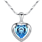 Women's Silver Clavicle Chain Simple Ocean Heart Pi-Mart