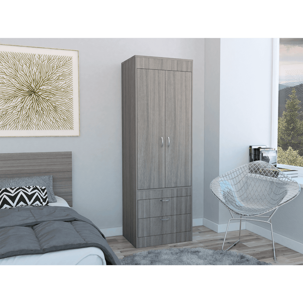 Lisboa Elegant Storage Armoire In Light Gray Lootquake LLC