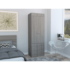 Lisboa Elegant Storage Armoire In Light Gray Lootquake LLC