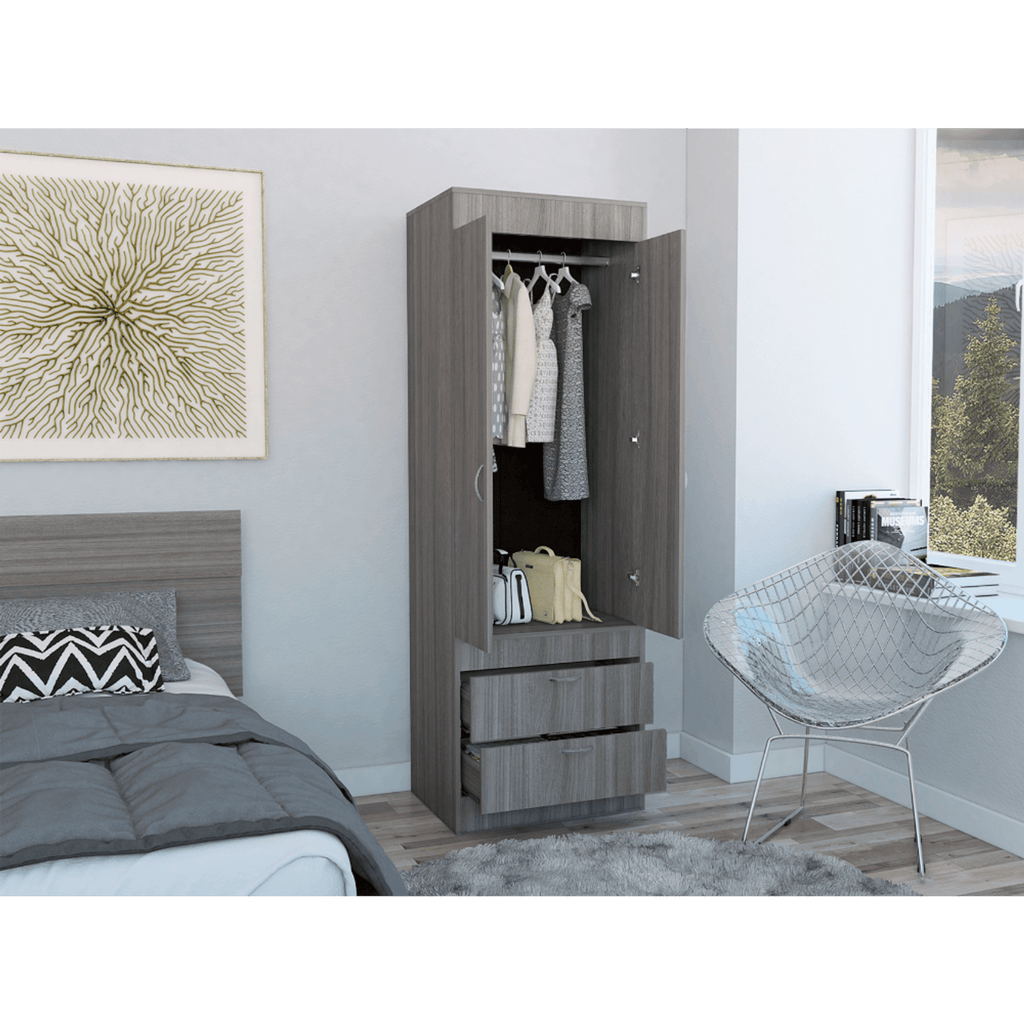Lisboa Elegant Storage Armoire In Light Gray Lootquake LLC