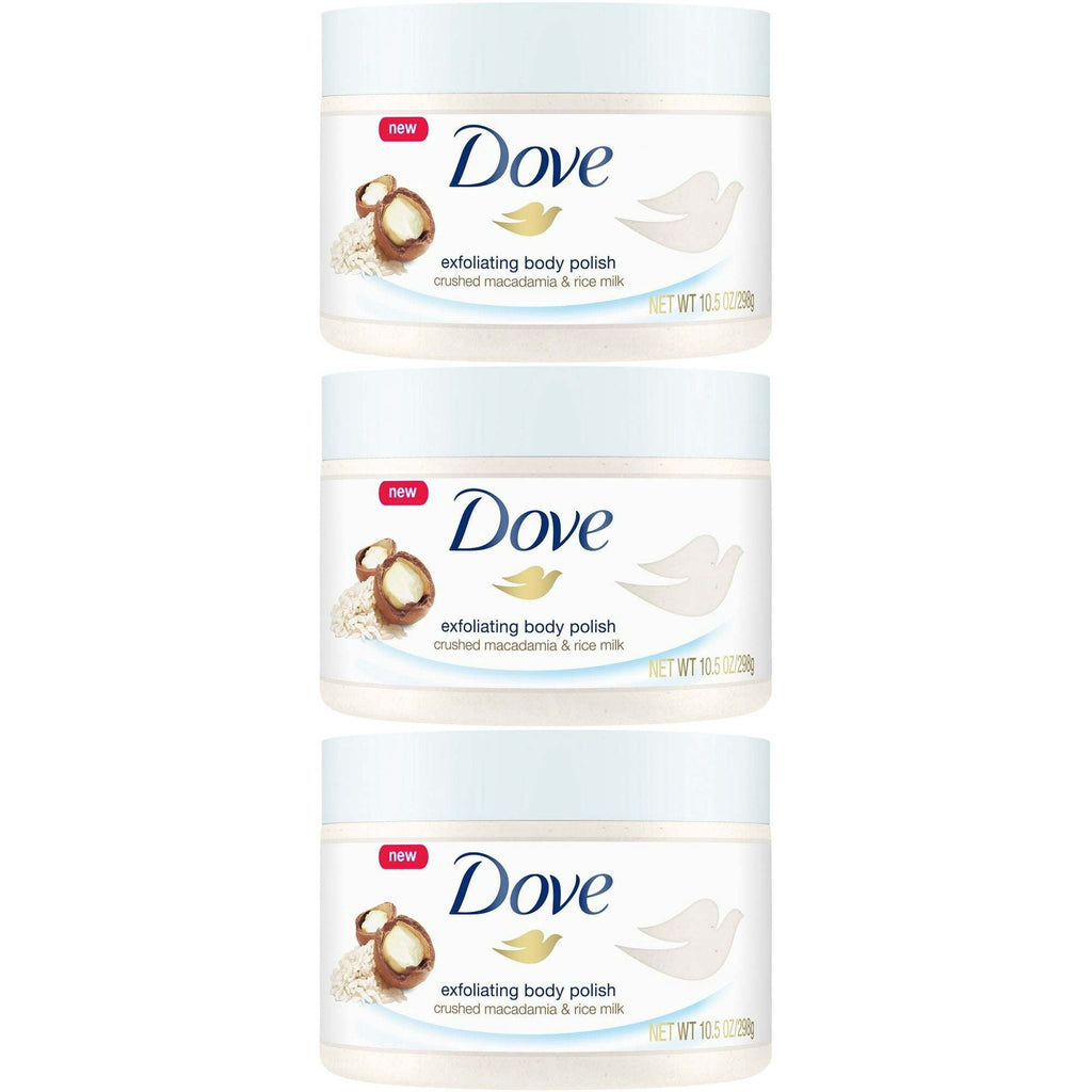 Dove Exfoliating Body Polish Crushed Macadamia & Rice Milk, 10.5 Ounce (Pack of 3) EasyOptionXY LLC