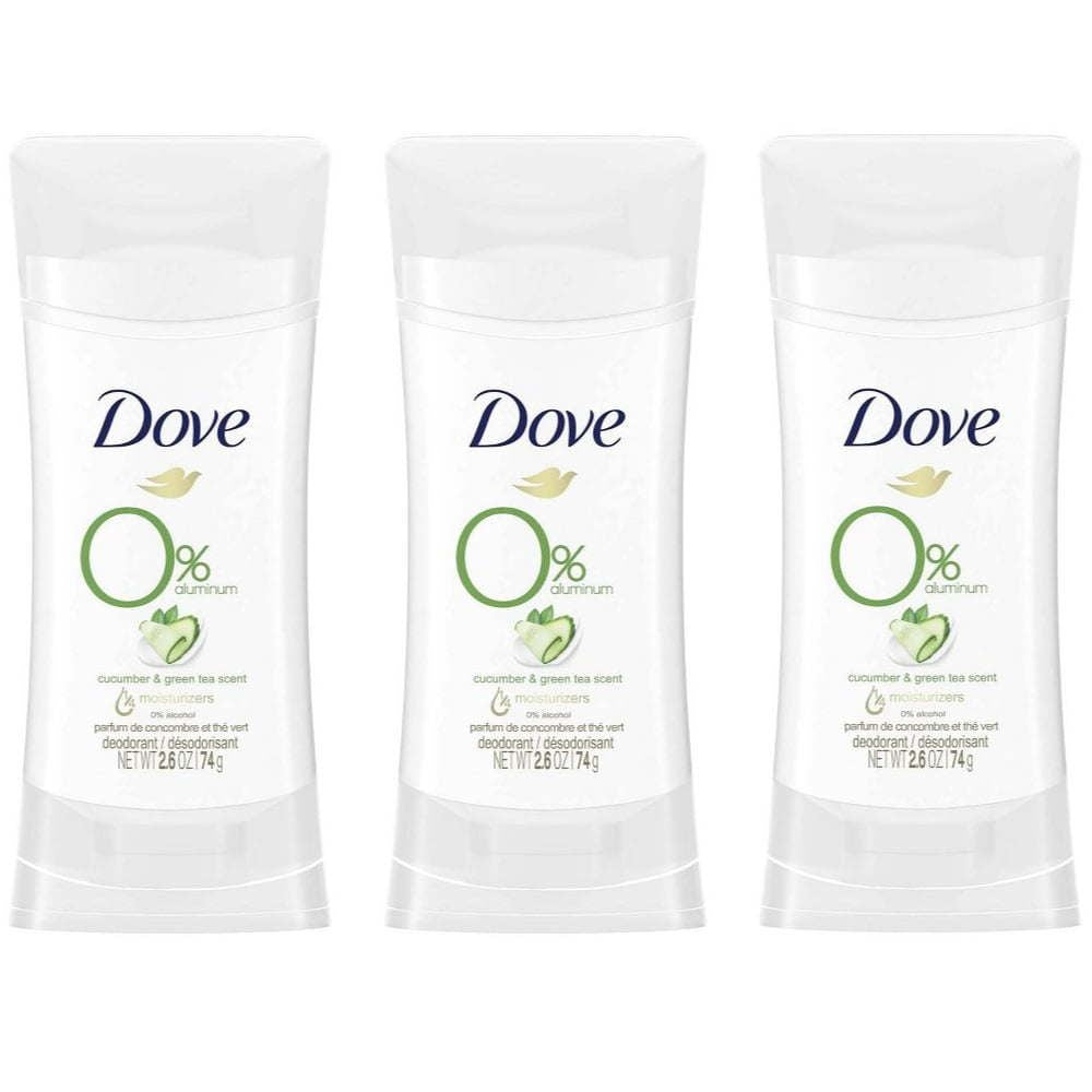 D ove 0% Aluminum Deodorant, Cucumber & Green Tea, 2.6 Ounce (Pack of 3) EasyOptionXY LLC