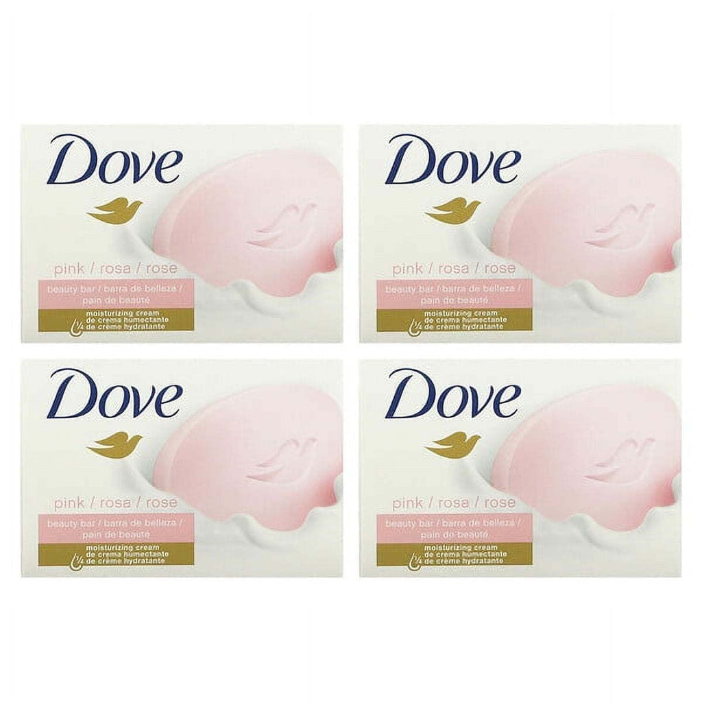 Dove, Beauty Bar Soap with Deep Moisture, Pink, 4 Bars, 3.75 oz