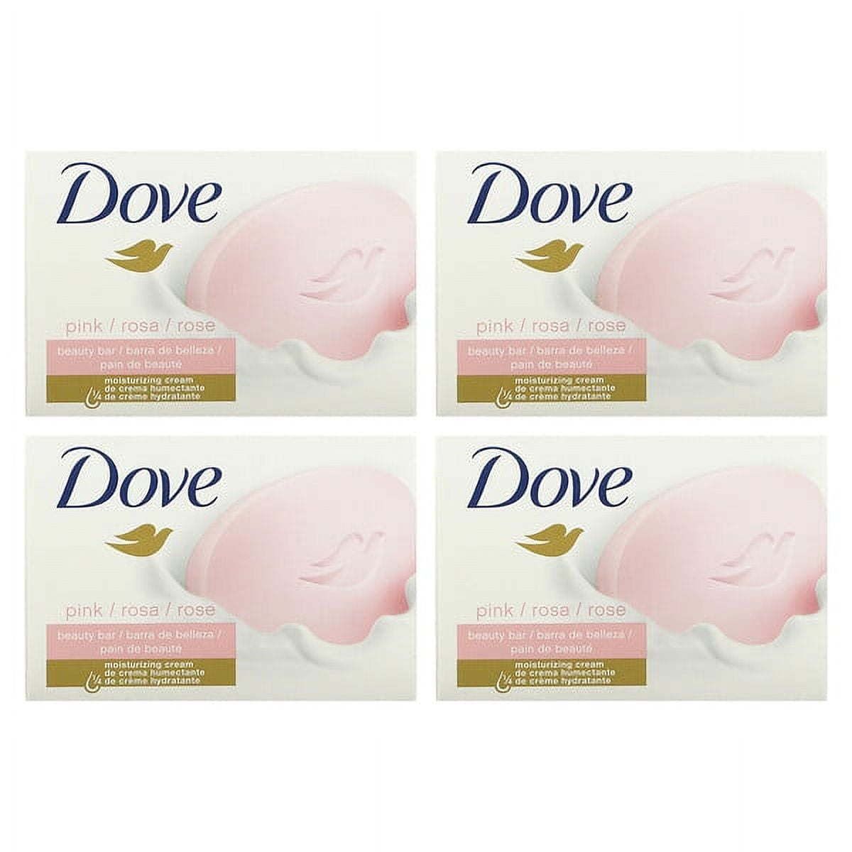 Dove, Beauty Bar Soap with Deep Moisture, Pink, 4 Bars, 3.75 oz