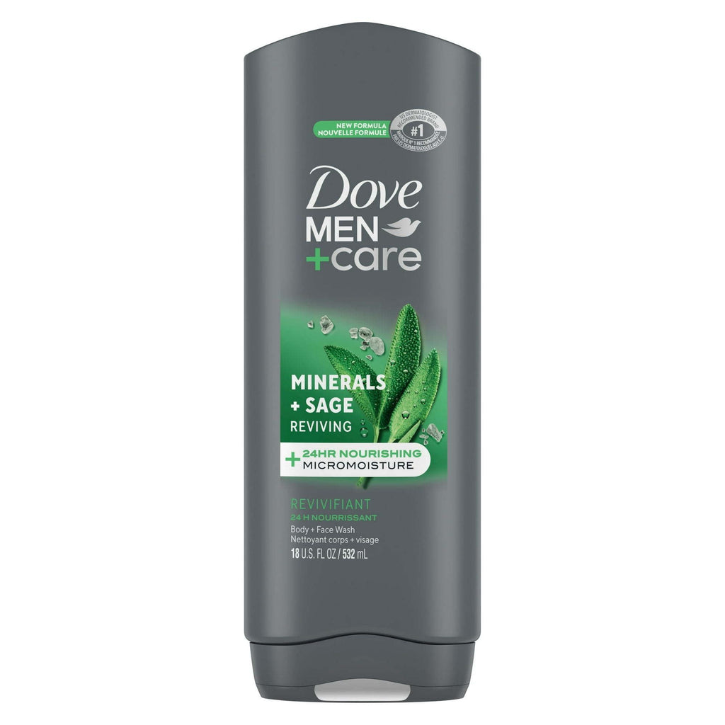 Dove Men+Care Reviving Long Lasting Face & Body Wash, Minerals & Sage All Skin Type, 18 oz EasyOptionXY LLC