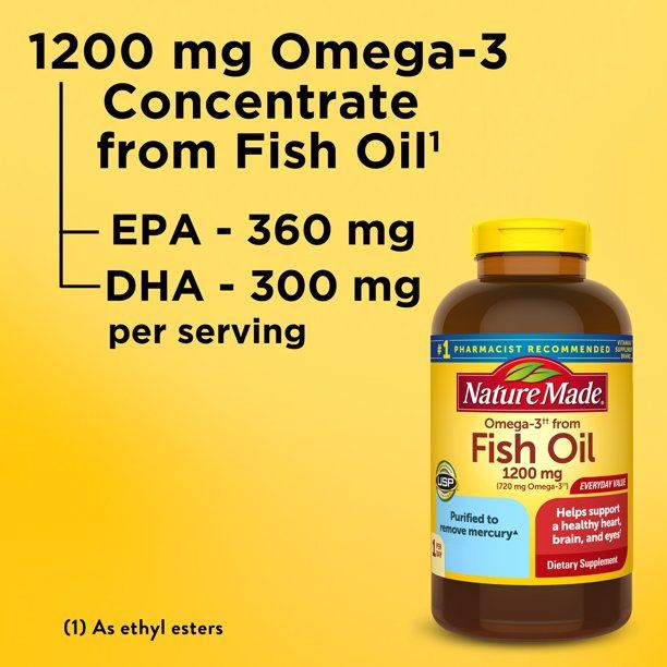 Nature Made Omega 3 Fish Oil 1200mg One Per Day Softgels; 290 Count
