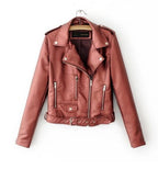 Chic Streetwear Motorcycle Jacket - Women's Slim Fit PU Leather Biker Jacket - Versatile Black & Yellow Hipster Coat