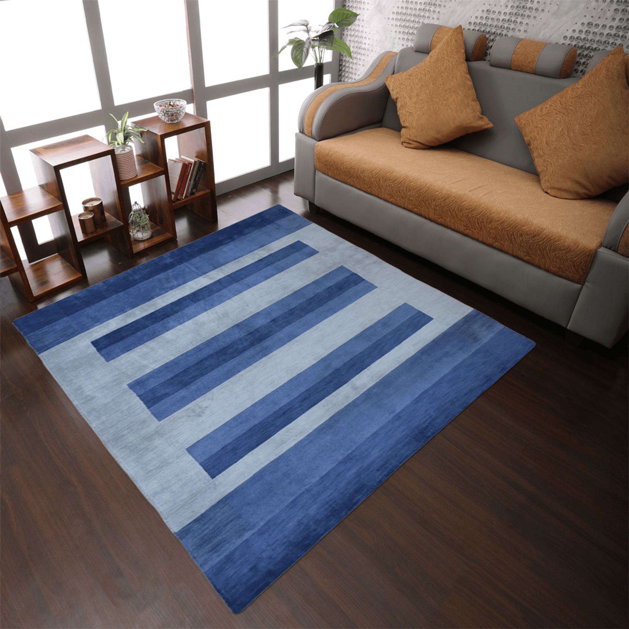 Rugsotic Carpets Hand Knotted Loom Wool Square Area Rug Contemporary Lootquake LLC