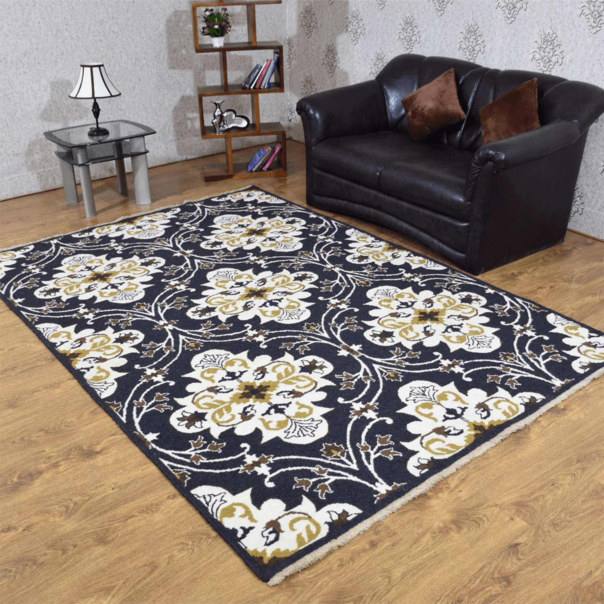 Rugsotic Carpets Hand Knotted Sumak Wool Area Rug Floral Lootquake LLC