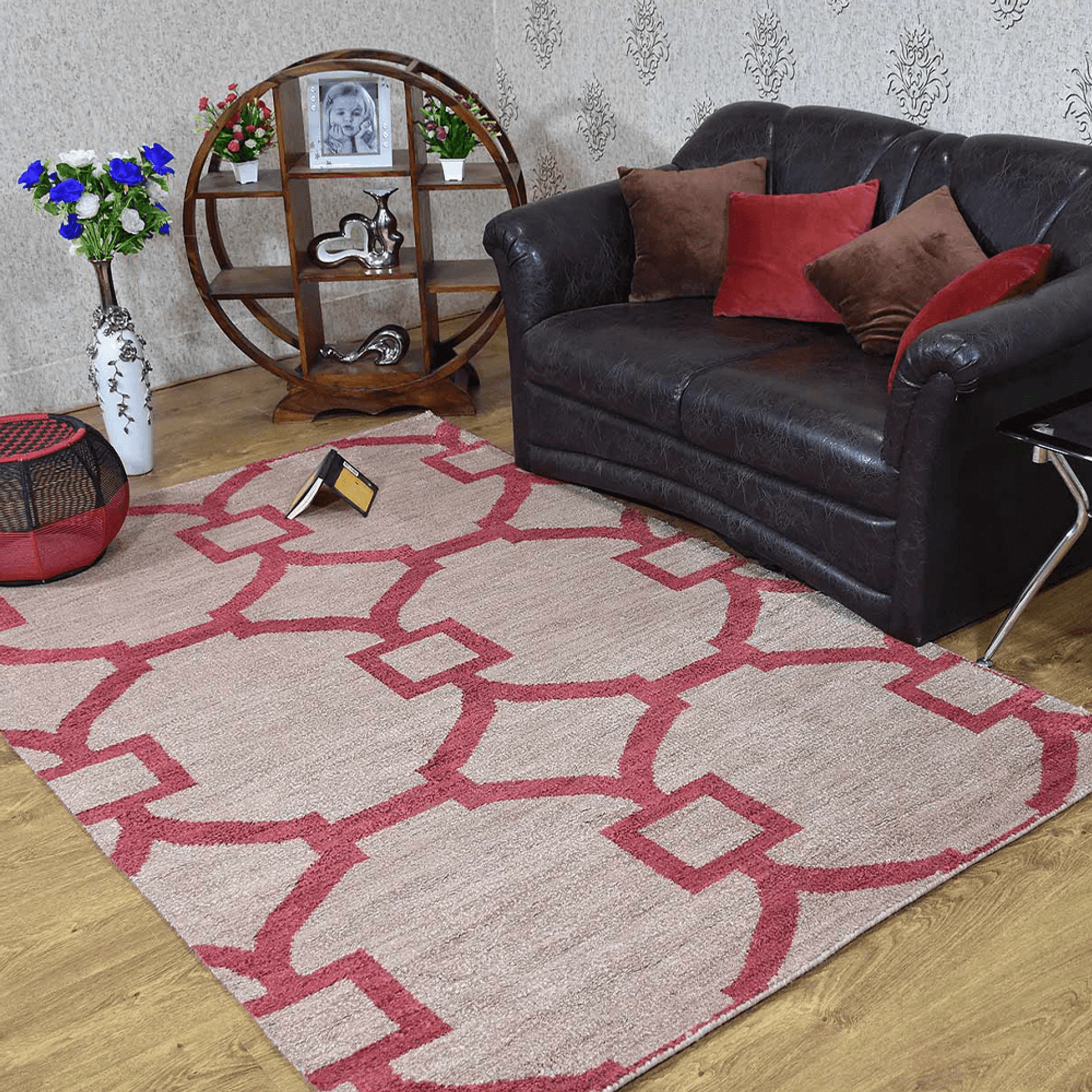 Rugsotic Hand Knotted Geometric Wool Area Rug In Gold Charcoal Lootquake LLC