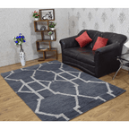 Rugsotic Hand Knotted Geometric Wool Area Rug In Gold Charcoal Lootquake LLC