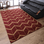 Rugsotic Hand Knotted Geometric Wool Area Rug In Gold Charcoal Lootquake LLC