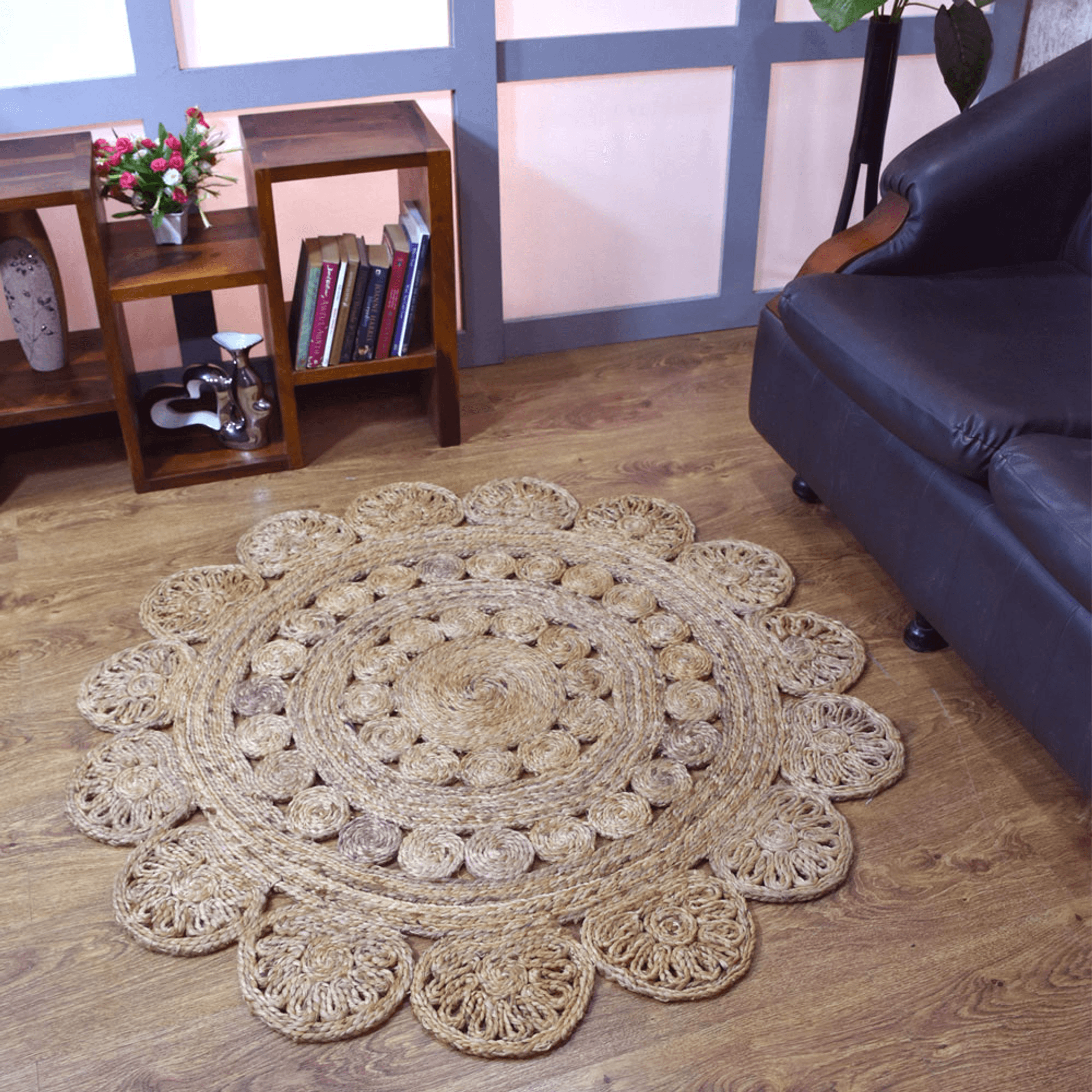 Rugsotic Hand Woven Eco-Friendly Jute Round Area Rug Lootquake LLC
