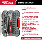 Hyper Tough 40-Piece Socket and Bit Set in Click Fit? Case, 42037CF EasyOptionXY LLC