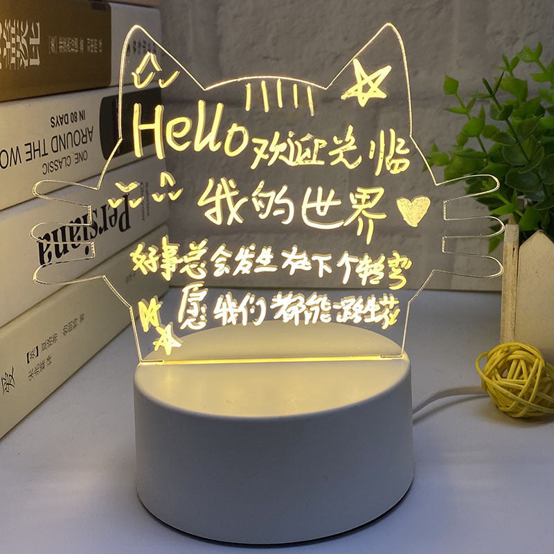 3d Small Night Lamp Desktop Luminous Note Board Pi-Mart