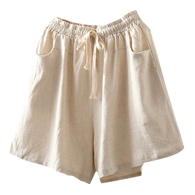 Cotton Linen Shorts for Women Loose Pants Retro Casual SHT08210501 - SJB-DIAMOND ELITES