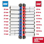 Hyper Tough 22-Piece 1/2-inch Drive Ratchet and Deep Socket SAE and Metric Set