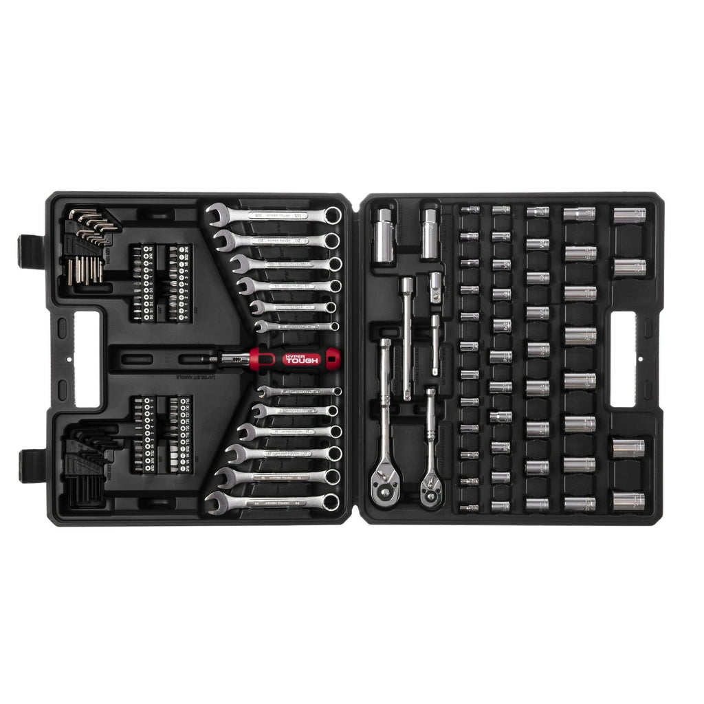 Hyper Tough 137 Piece 1/4 and 3/8 inch Drive Mechanic Socket Set-UJ5408TA EasyOptionXY LLC