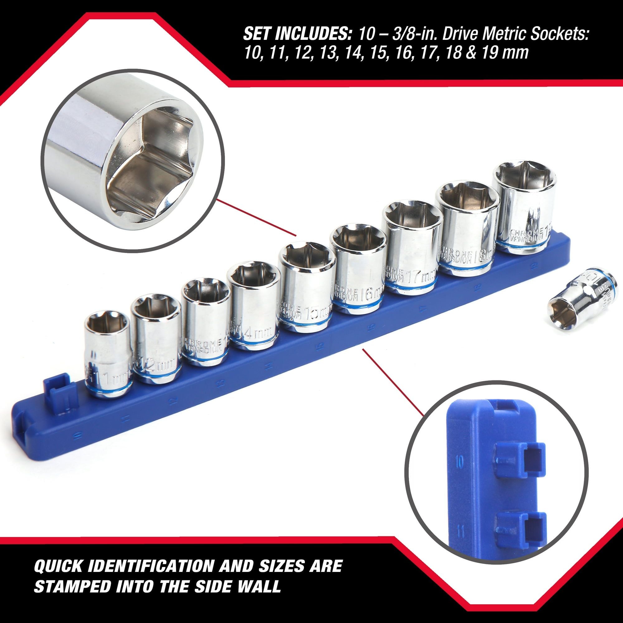Hyper Tough 12-Piece 3/8-inch Drive Socket Set mm, Model 42883 EasyOptionXY LLC