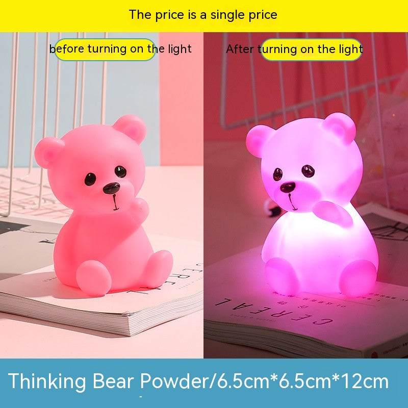 Cute Children's Luminous Thinking Bear Small Night Lamp Pi-Mart