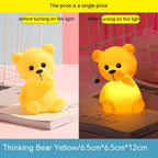 Cute Children's Luminous Thinking Bear Small Night Lamp Pi-Mart