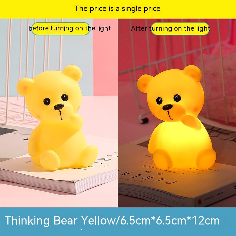 Cute Children's Luminous Thinking Bear Small Night Lamp Pi-Mart