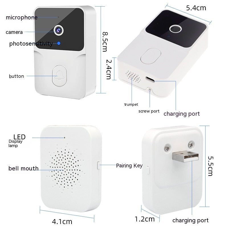 Video Doorbell Wireless Remote Home Monitoring Video Pi-Mart