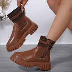Women's Fashionable Knitted Women's Middle Boots Pi-Mart