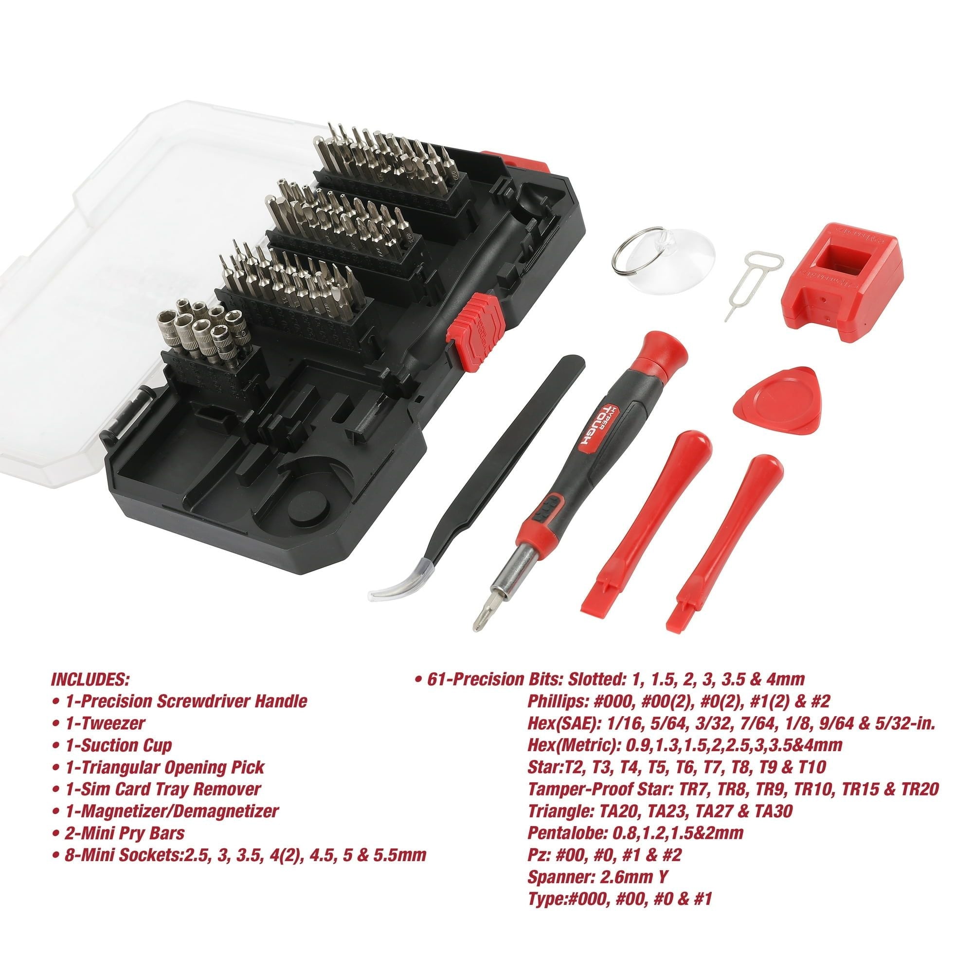 Hyper Tough 77-Piece Electronics Precision Tool Kit, Model 42429