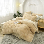 Mink Fur Four-piece Plush Rhinestone Velvet Duvet Cover Pi-Mart